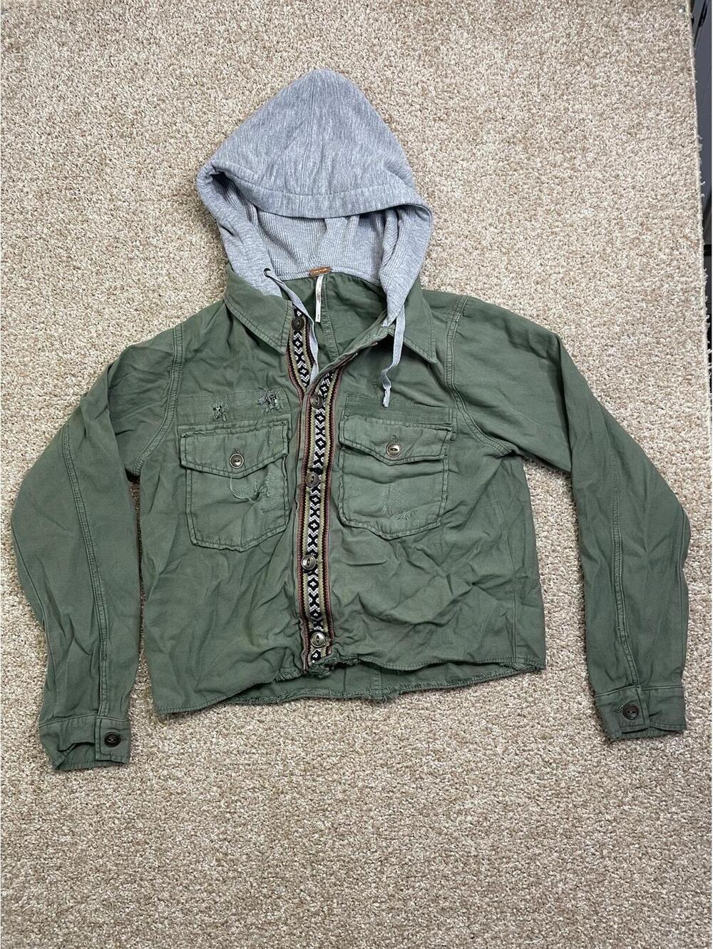Free‎ People S Weekend Wanderer Military Jacket/Aztec